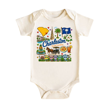 Charleston South Carolina Baby Bodysuit for Boys Girls