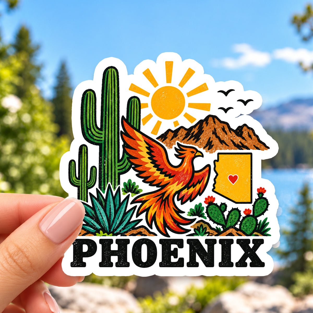 Phoenix Retro Sticker