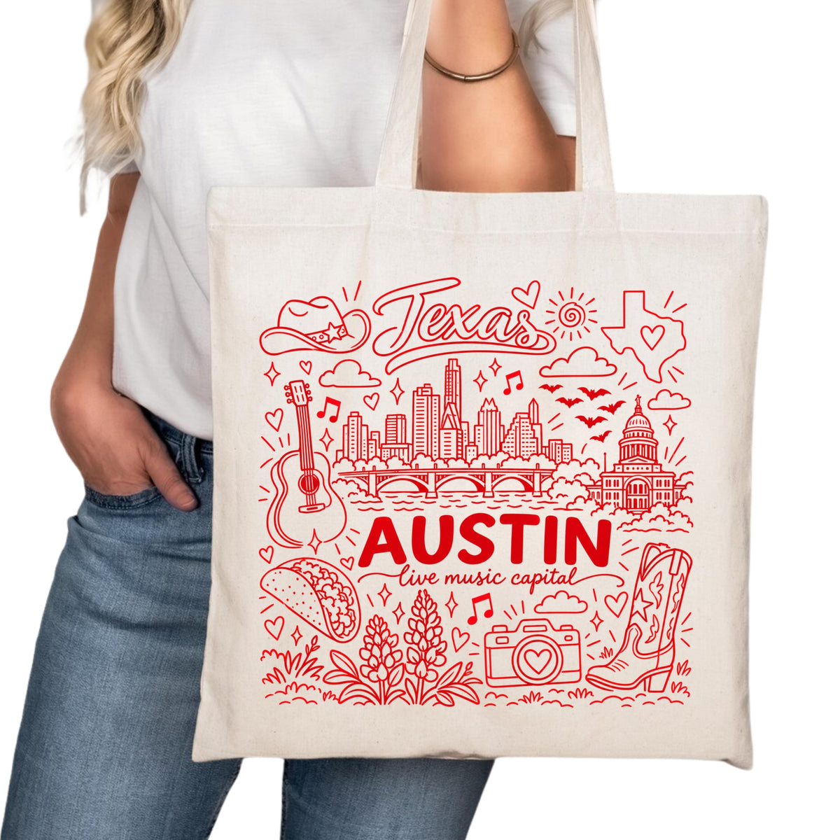 Austin Symbols Tote Bag