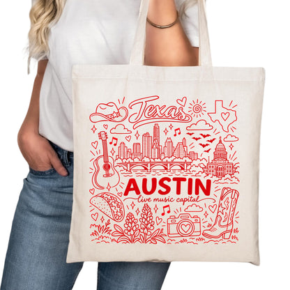Austin Symbols Tote Bag