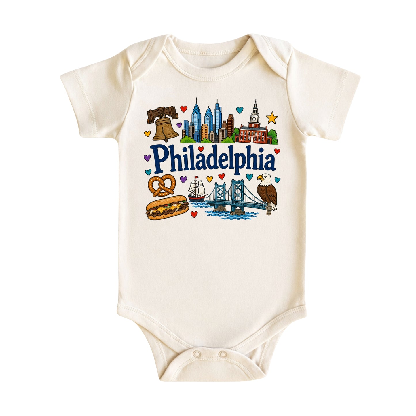 Philadelphia Baby Bodysuit for Boys Girls