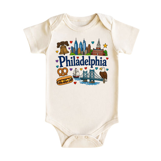 Philadelphia Baby Bodysuit for Boys Girls