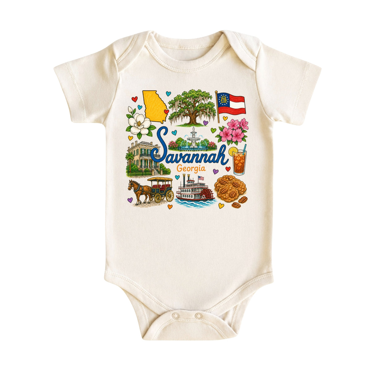 Savannah Georgia Baby Bodysuit for Boys Girls