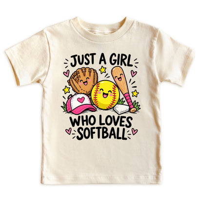 Just a Girl Who Loves Softball Kids T-Shirt