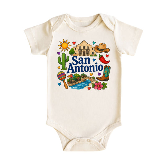 San Antonio Baby Bodysuit for Boys Girls