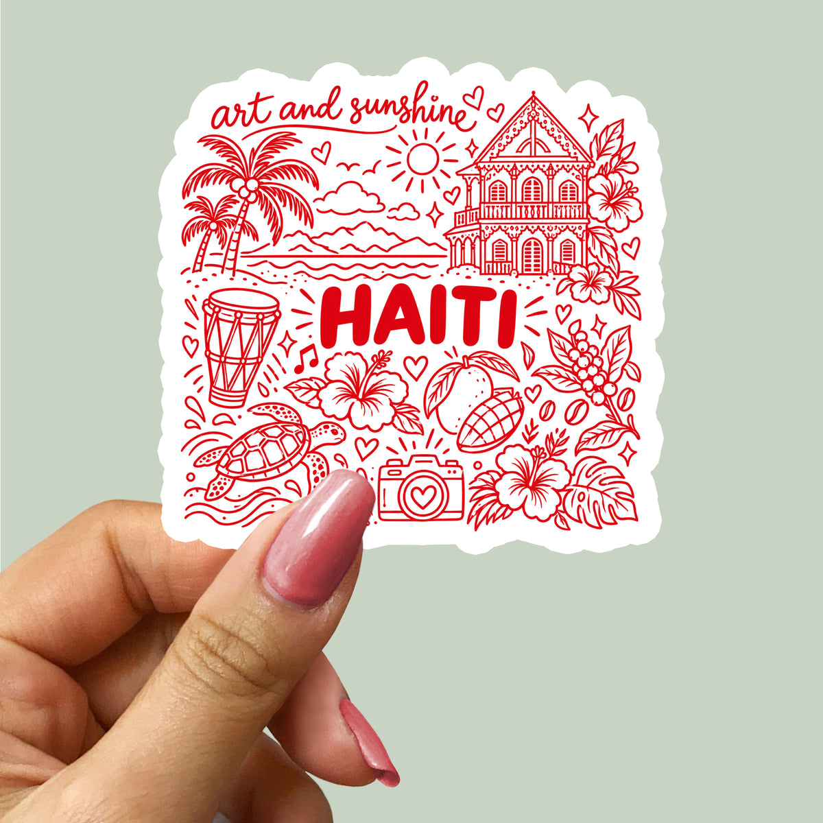 Haiti Symbols Sticker
