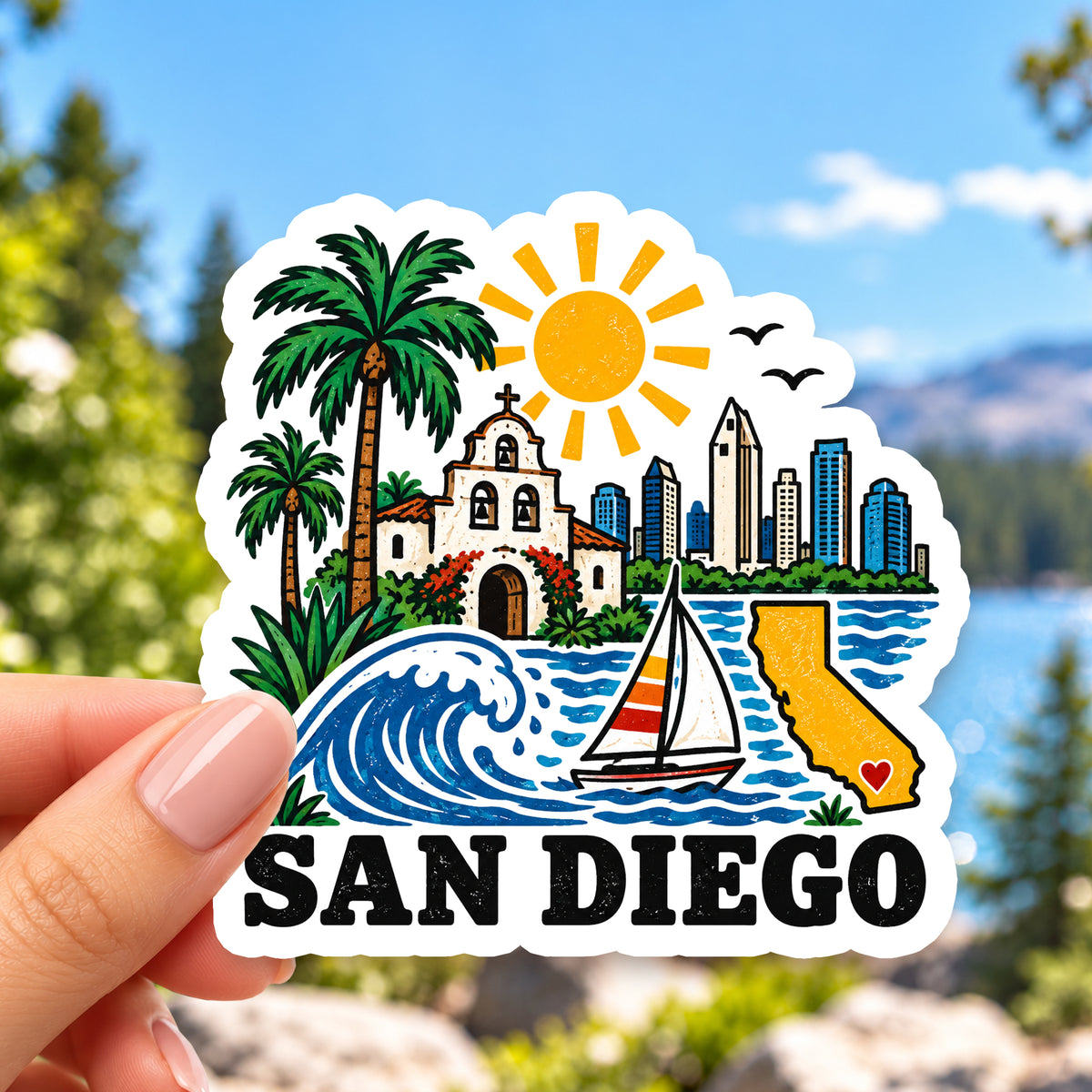 San Diego Retro Sticker