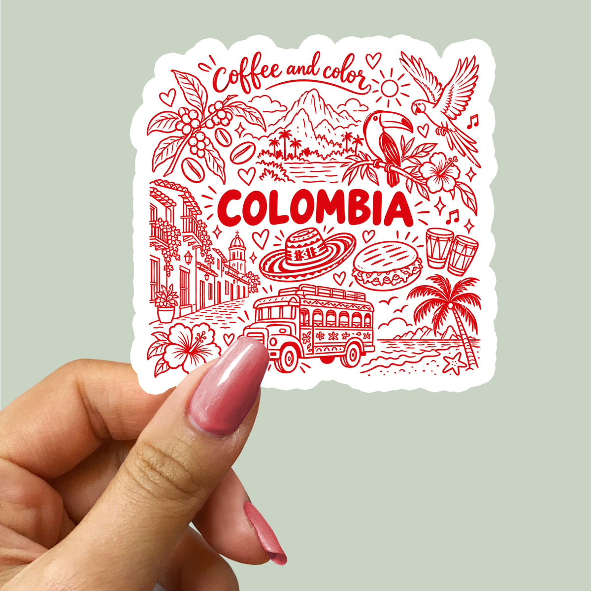 Colombia Illustration Sticker