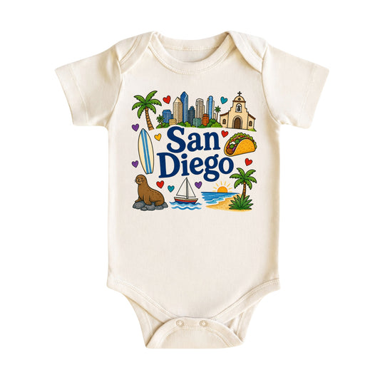 San Diego Baby Bodysuit for Boys Girls
