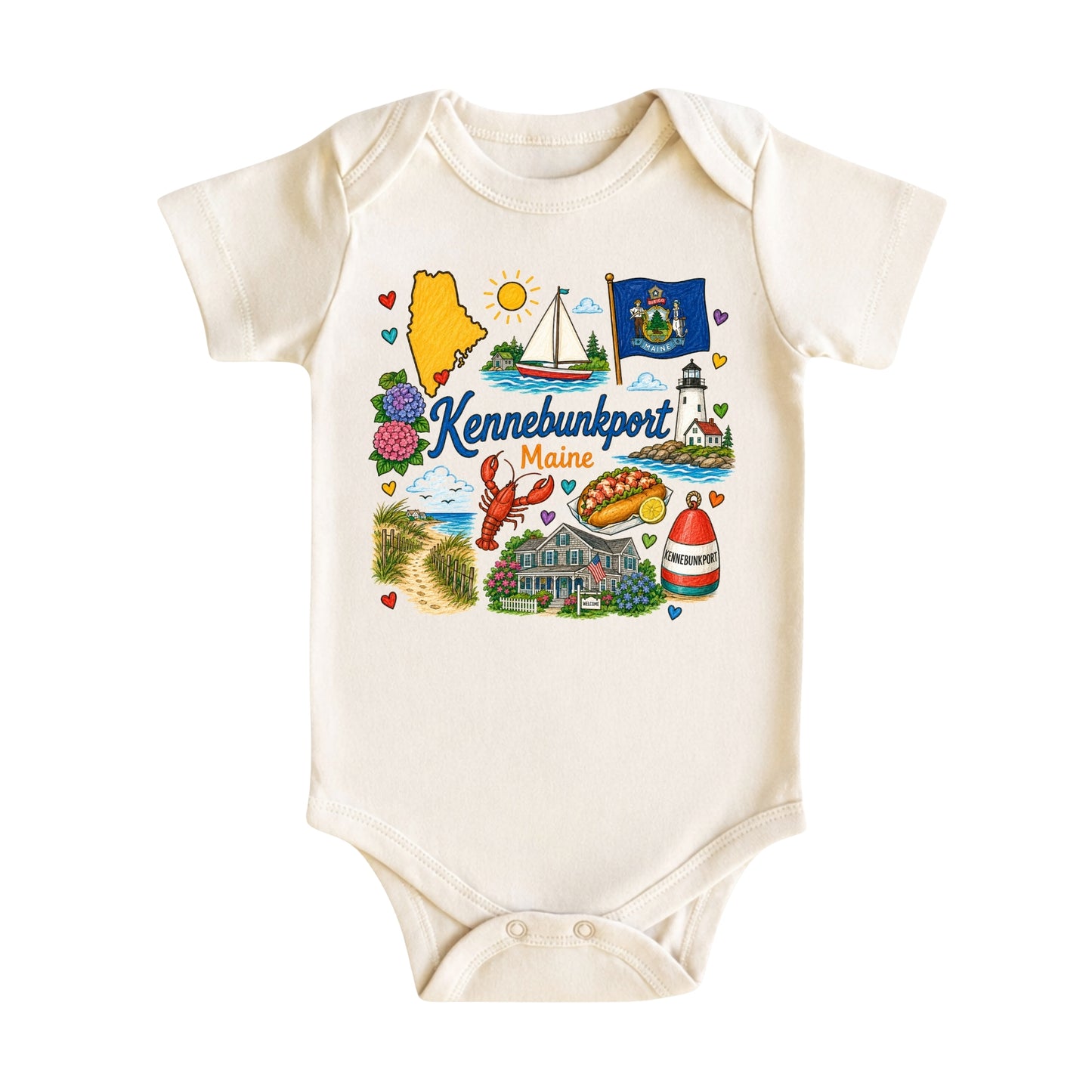 Kennebunkport Maine Baby Bodysuit for Boys Girls