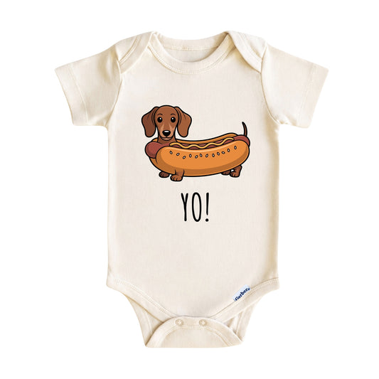 Dachshund Hot Dog ONESIE ®, Baby Bodysuit for Boys Girls