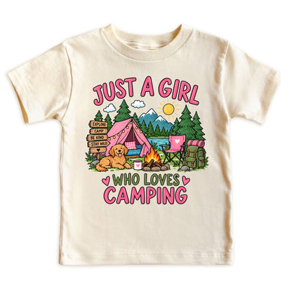 Just a Girl Who Loves Camping Kids T-Shirt