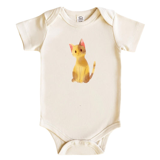 Watercolor Cat Baby Bodysuit