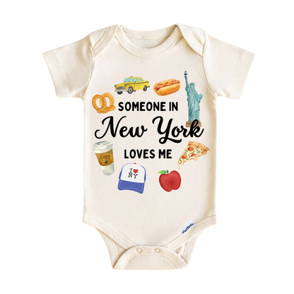 Someone in New York Loves Me Baby Onesie ®, New York Baby Bodysuit for Boys Girls, NYC Gift, Long Distance Baby Outfit