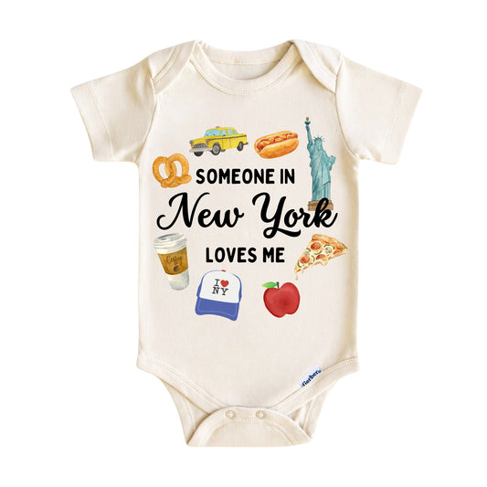 Someone in New York Loves Me Baby Onesie ®, New York Baby Bodysuit for Boys Girls, NYC Gift, Long Distance Baby Outfit