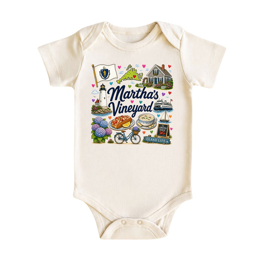 Martha's Vineyard Massachusetts Baby Bodysuit for Boys Girls
