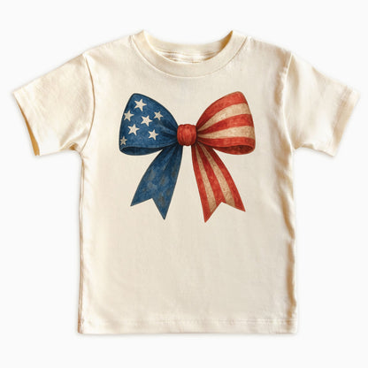 Kids American Flag Bow T-Shirt