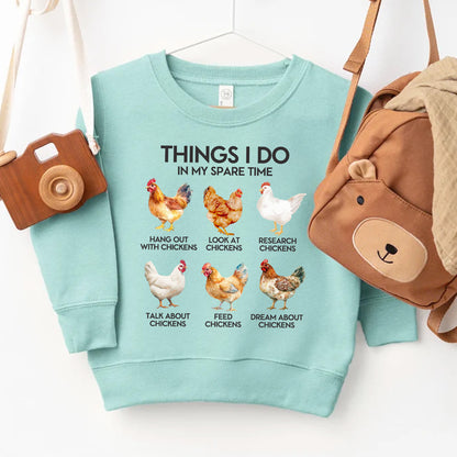 Things I Do In My Spare Time - Chicken Kids T-Shirt