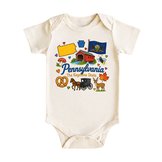 Pennsylvania Baby Bodysuit for Boys Girls