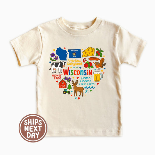 Wisconsin Kids T-Shirt – America’s Dairyland Icons