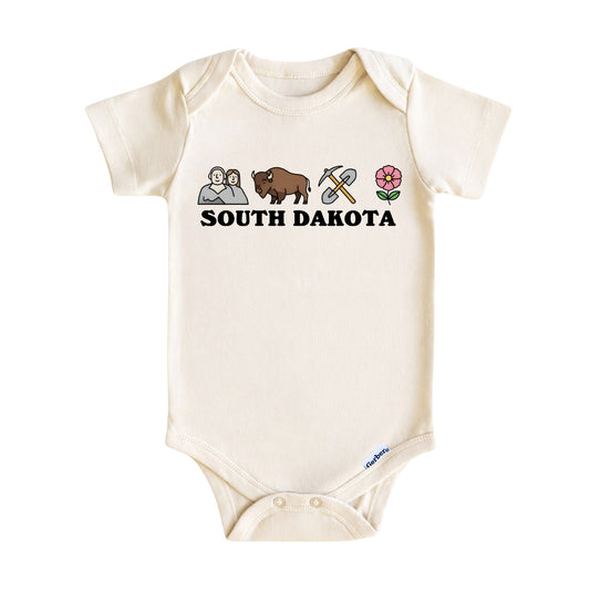 South Dakota Baby Onesie ®, Mount Rushmore State Baby Bodysuit for Boys Girls