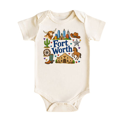 Fort Worth Baby Bodysuit for Boys Girls