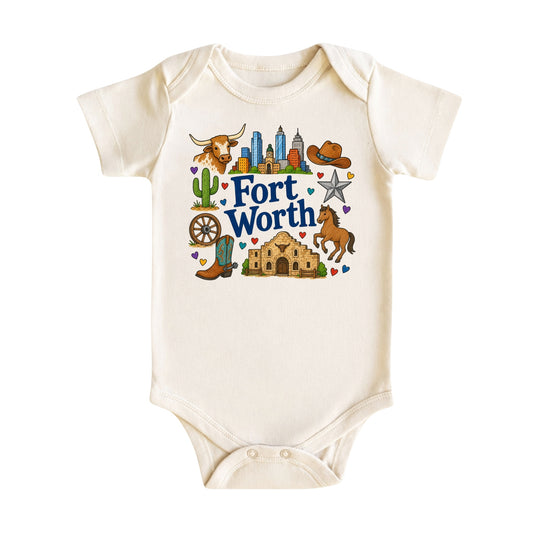 Fort Worth Baby Bodysuit for Boys Girls