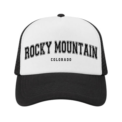 Rocky Mountain Trucker Hat for Kids & Adults, Rocky Mountain Colorado Vacation, Souvenir Gifts