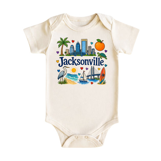 Jacksonville Baby Bodysuit for Boys Girls