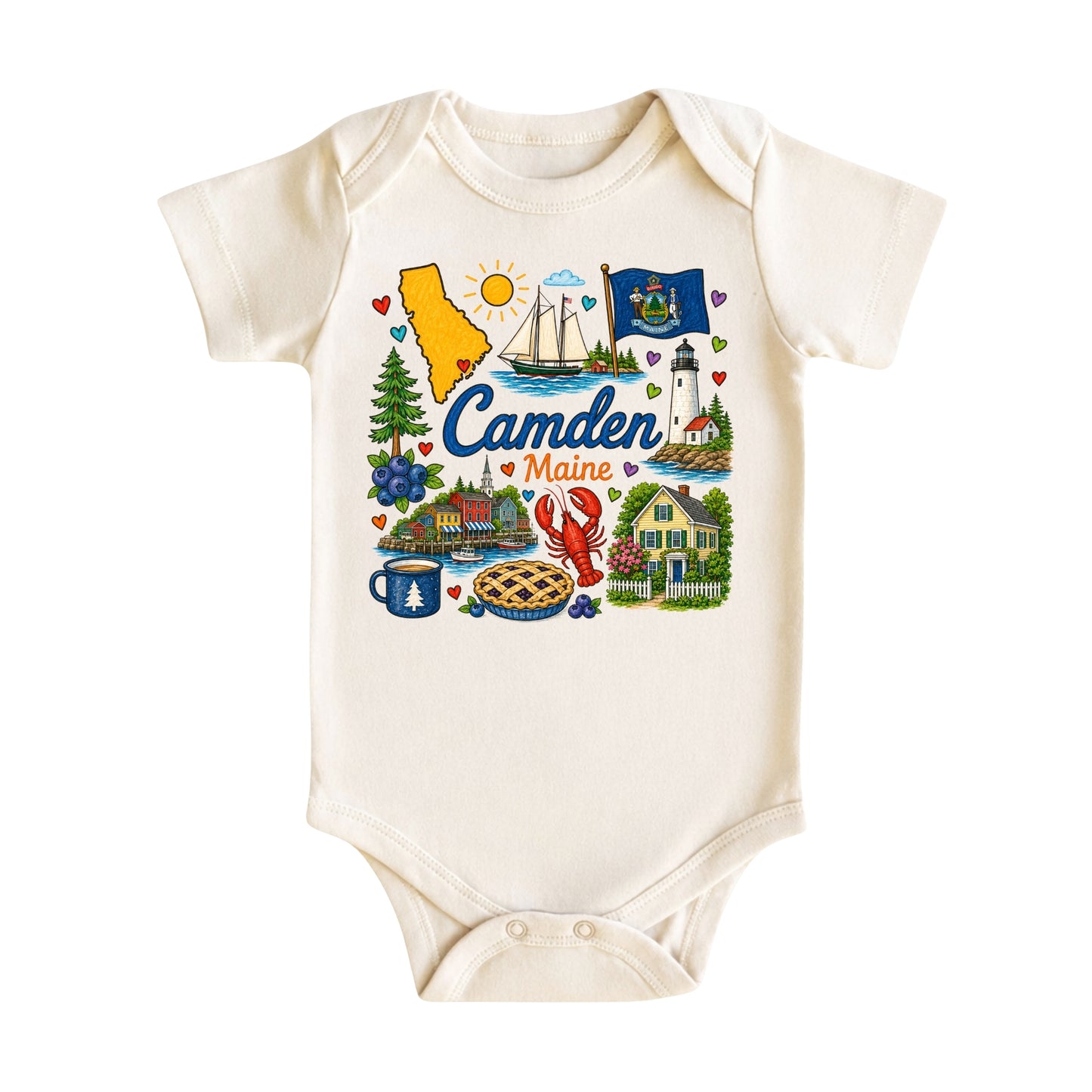 Camden Maine Baby Bodysuit for Boys Girls