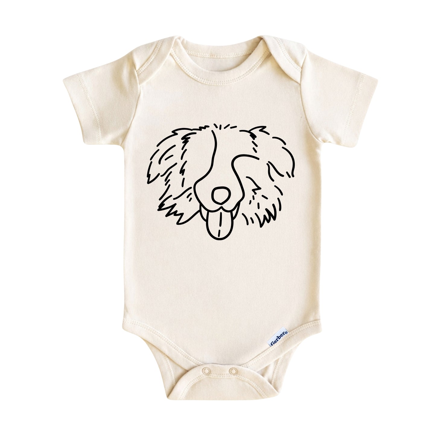 Border Collie Line Art ONESIE ®, Baby Bodysuit for Boys Girls