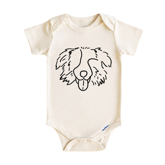 Border Collie Line Art ONESIE ®, Baby Bodysuit for Boys Girls
