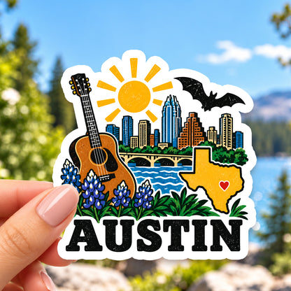 Austin Retro Sticker
