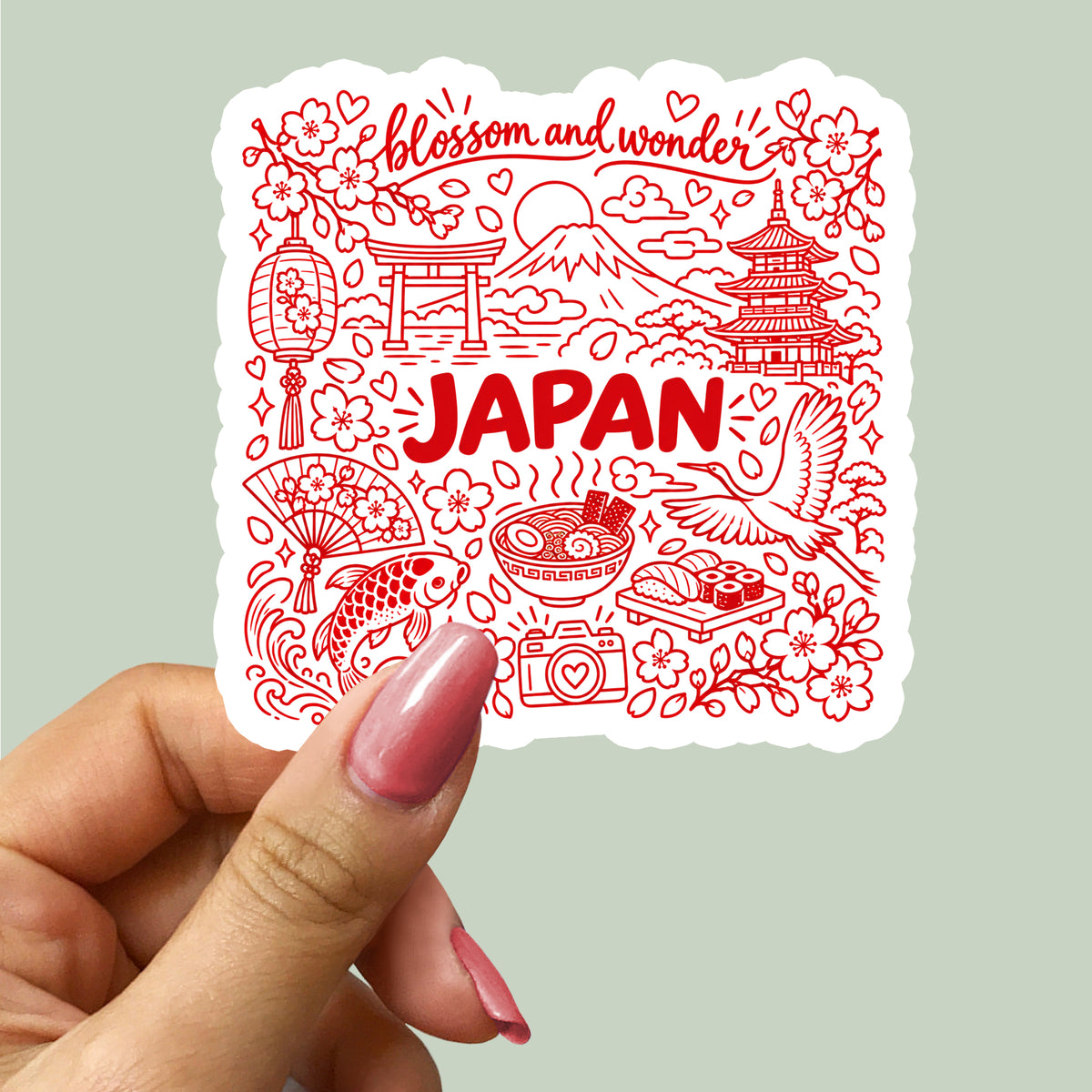 Japan Cultural Symbols Sticker