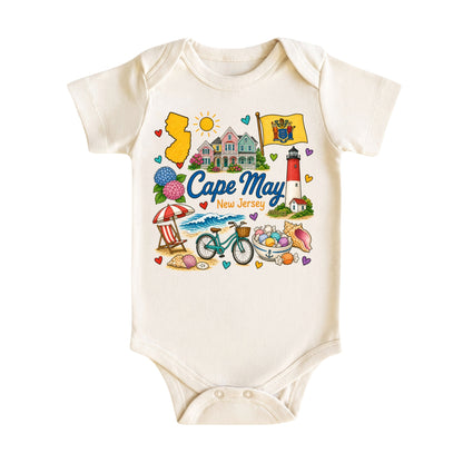 Cape May New Jersey Baby Bodysuit for Boys Girls