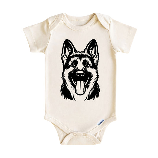 German Shepherd Face ONESIE ®, Baby Bodysuit for Boys Girls