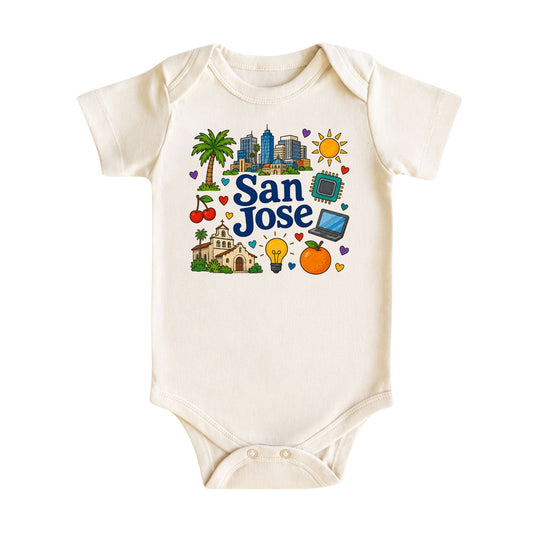 San Jose Baby Bodysuit for Boys Girls