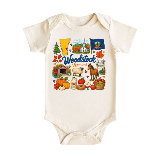 Woodstock Vermont Baby Bodysuit for Boys Girls
