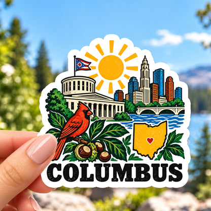 Columbus Retro Sticker