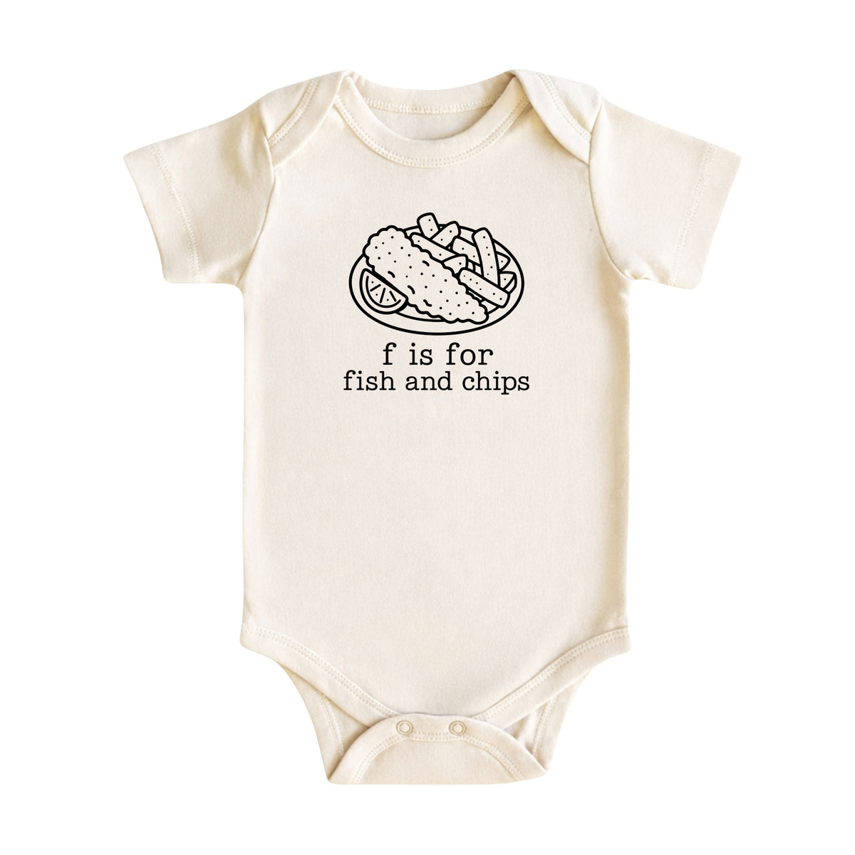 F Is for Fish and Chips Baby Bodysuit