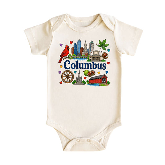 Columbus Baby Bodysuit for Boys Girls
