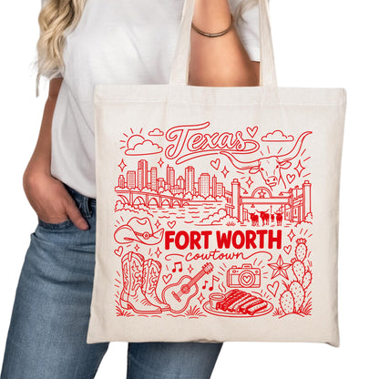 Fort Worth Symbols Tote Bag