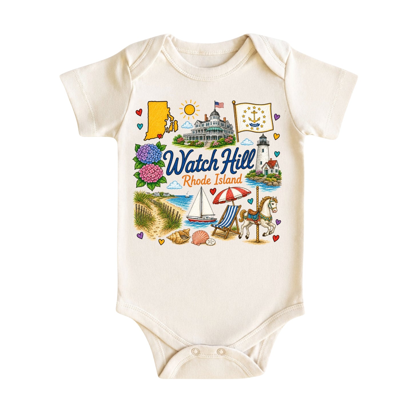 Watch Hill Rhode Island Baby Bodysuit for Boys Girls