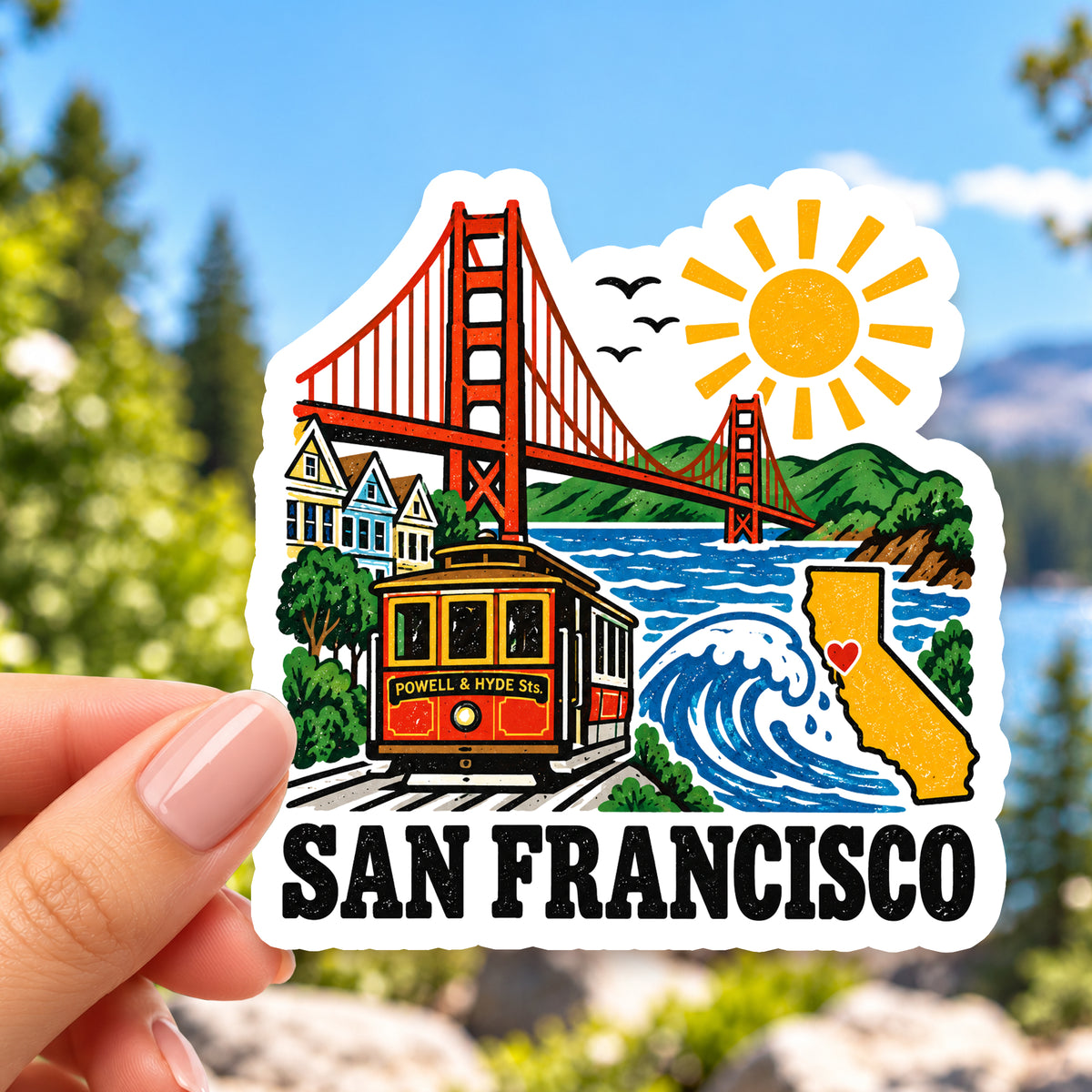 San Francisco Retro Style Sticker