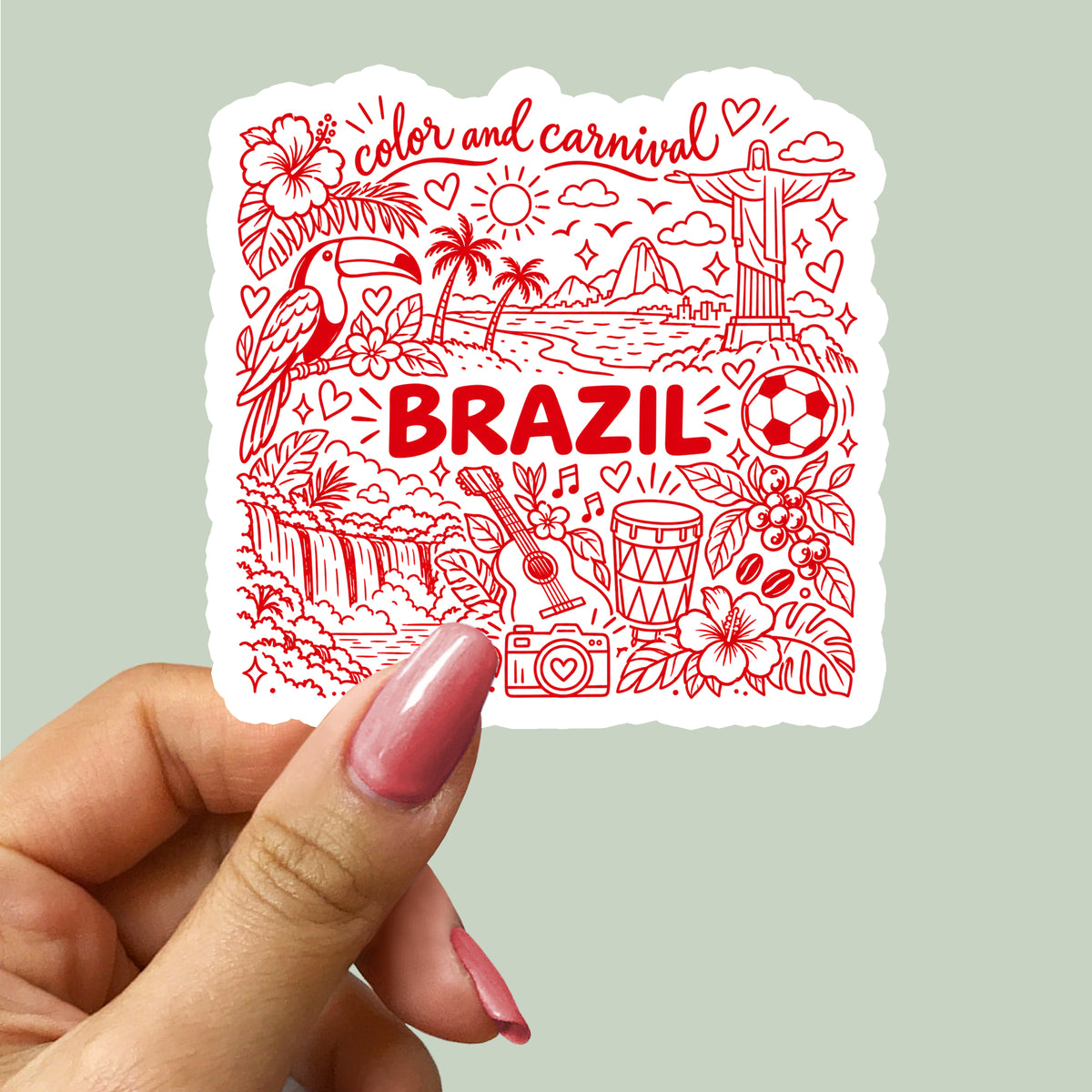 Brazil Illustration Sticker