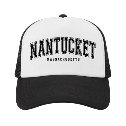 Nantucket Trucker Hat for Kids & Adults, Nantucket Massachusetts Vacation, Souvenir Gifts
