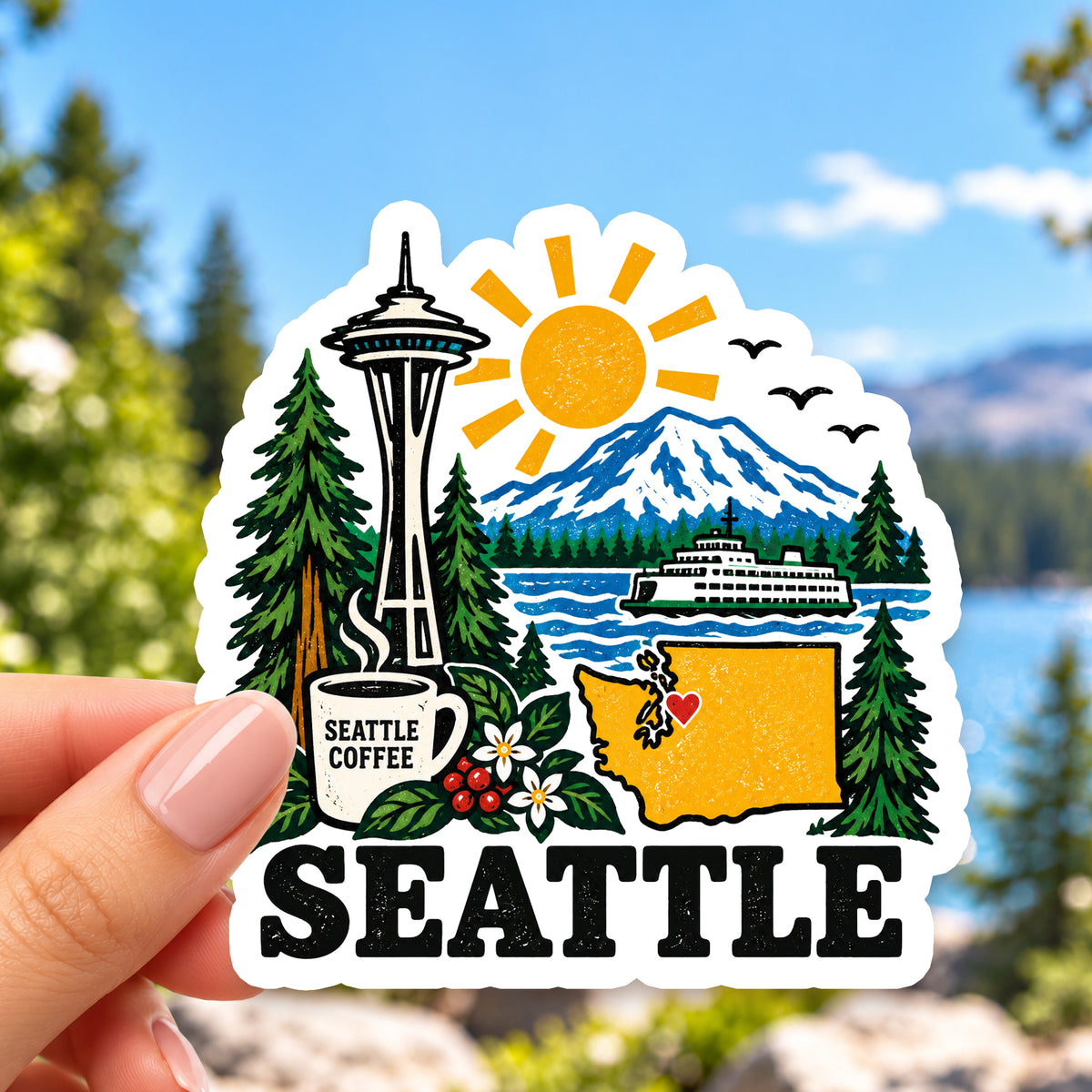 Seattle Retro Sticker