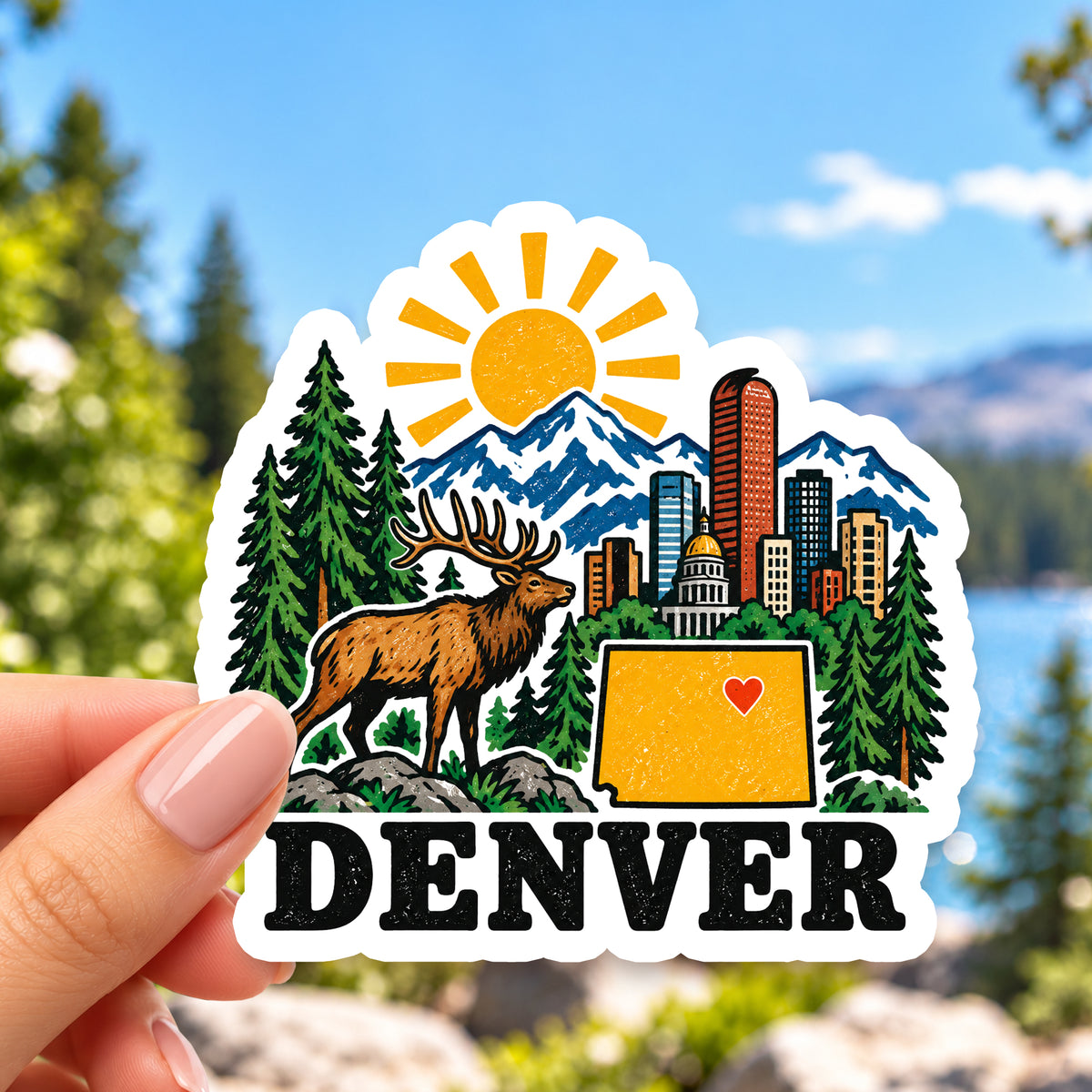 Denver Retro Sticker