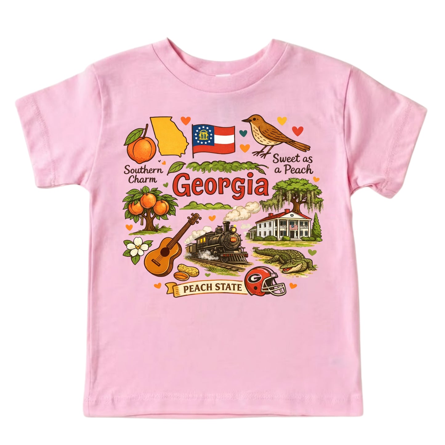 Georgia State Symbols Kids T-Shirt