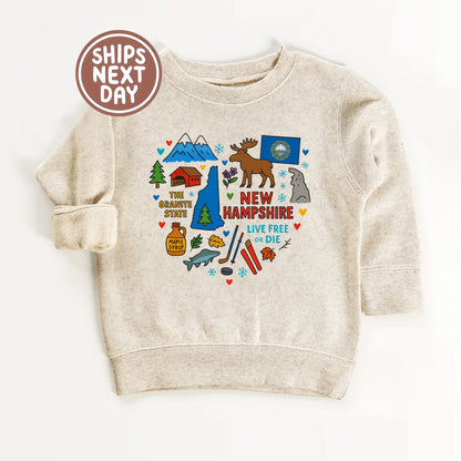 New Hampshire Kids Sweatshirt – Granite State Icons